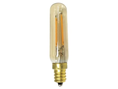 for Ushio Antique Filament LED 2W 120V 2200K Tubular T6 Candle Warm White Light Bulb on Sale