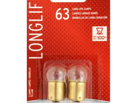 2-PK SYLVANIA 63 Long Life Automotive Light Bulb Fashion