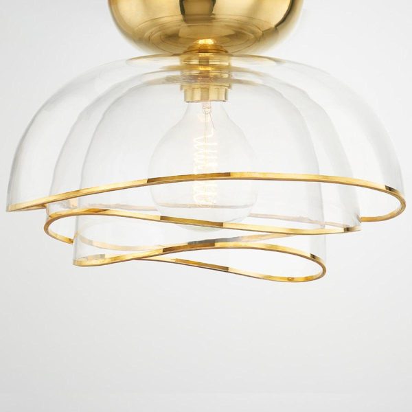 Esme 17 in. Flush Mount Light vintage polished brass Finish Sale