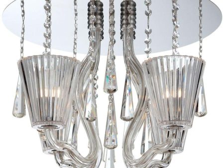 Corato 18 in. 4 Lights Flush Mount Light Chrome Finish Online Sale