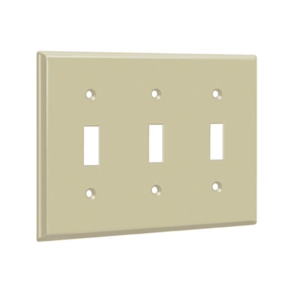 3-Gang Toggle Wall Plate Ivory Discount