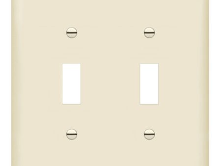 2-Gang Toggle Wall Plate Light Almond Online now