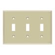 3-Gang Toggle Wall Plate Ivory Discount