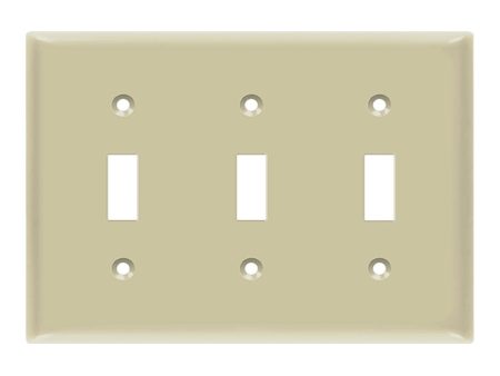 3-Gang Toggle Wall Plate Ivory Discount