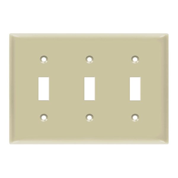 3-Gang Toggle Wall Plate Ivory Discount