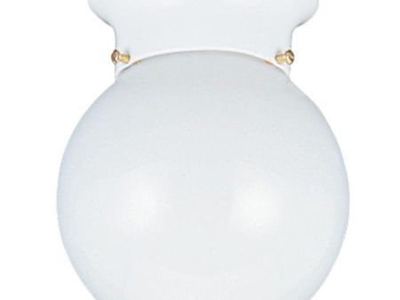 Tomkin 8 in Globe Flush Mount Light White finish For Discount