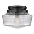 Holloway 11 in. Flush Mount Light Matte Black Finish Hot on Sale