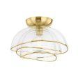 Esme 17 in. Flush Mount Light vintage polished brass Finish Sale