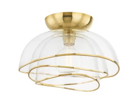 Esme 17 in. Flush Mount Light vintage polished brass Finish Sale