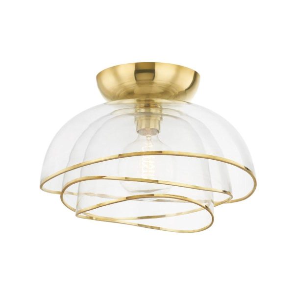 Esme 17 in. Flush Mount Light vintage polished brass Finish Sale