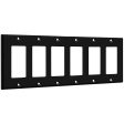 6-Gang Decorator Rocker Wall Plate Black Fashion