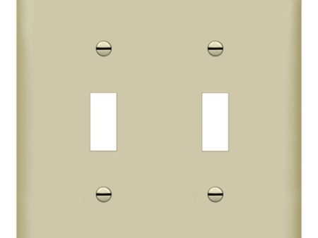 2-Gang Toggle Wall Plate Ivory Cheap