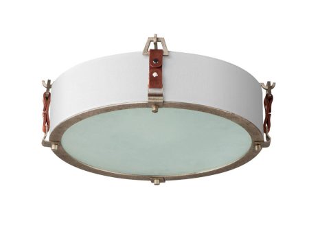 Sausalito 16 in. 3 Lights Flush Mount Light Weathered Zinc Finish Fashion