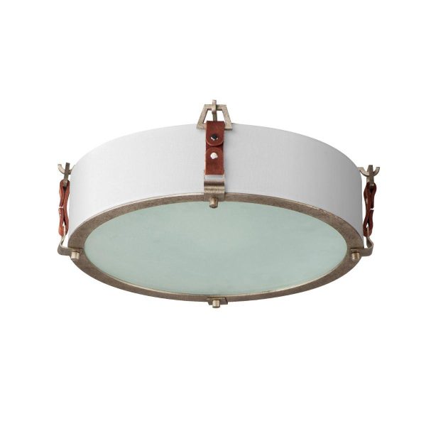 Sausalito 16 in. 3 Lights Flush Mount Light Weathered Zinc Finish Fashion