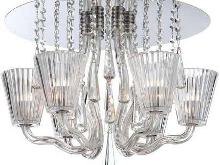 Corato 21 in. 6 Lights Flush Mount Light Chrome Finish Supply