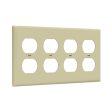 4-Gang Duplex Outlet Cover Plate Ivory on Sale