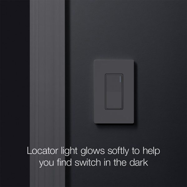 Sunnata Single Pole Multi-Location Rocker Light Switch, Black Online now