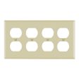 4-Gang Duplex Outlet Cover Plate Ivory on Sale