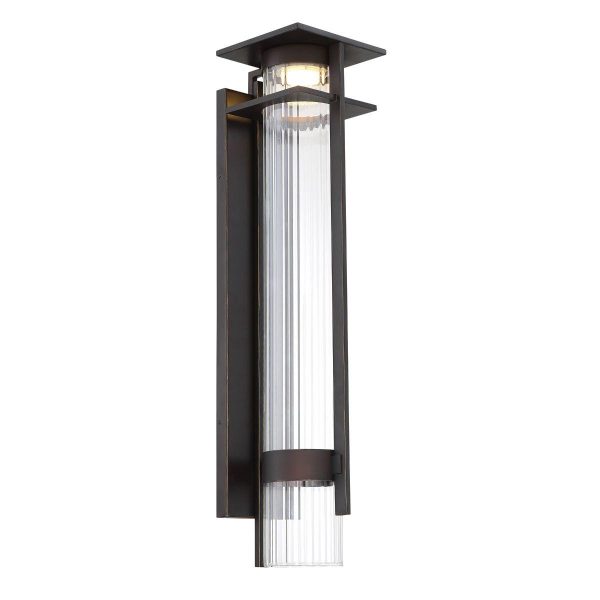 Kittner 26 in. LED Outdoor Wall Sconce Oil Rubbed Bronze & Gold Finish Online Hot Sale