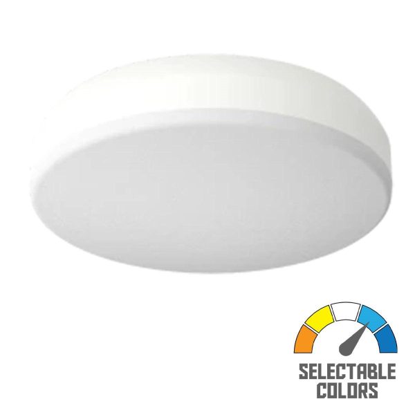 CRVFA 11 In. LED Drum Light 120-277V Battery Backup Selectable CCT White Finish Discount