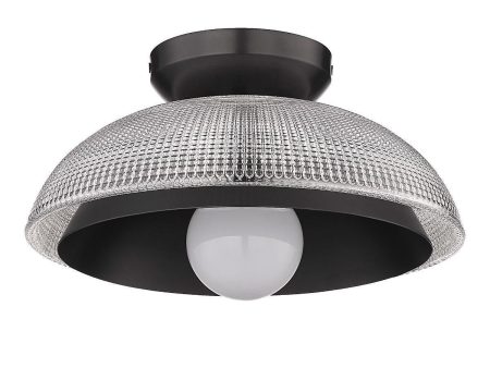 Crawford 12 in. Flush Mount Light Matte Black Finish For Sale