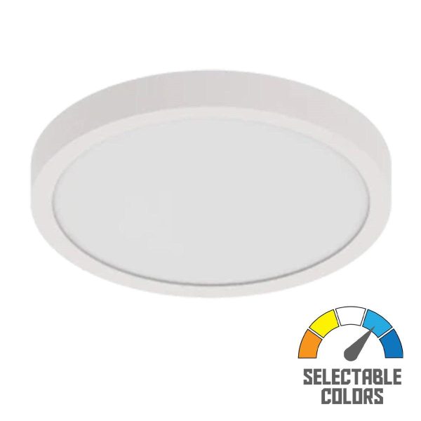 SUMO XL 12 In. LED Surface Mount Light 120V  Selectable CCT White Finish Fashion