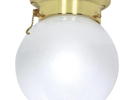 6 in. Semi Flush Mount Light 120V Polished Brass finish Hot on Sale