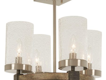 Bridlewood 16 in. 4 Lights Semi flush Mount Light Brushed Nickel finish Online Sale