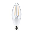 B11 Candle Filament LED Bulb, Dusk To Dawn, 5W, 500lm, 2700K, E12 Candelabra Base, With Photocell For Sale