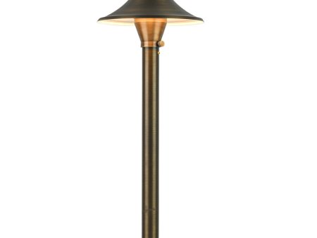 12V Landscape Cone Hat LED Path Light 19  3W 3000K Brass Online Sale