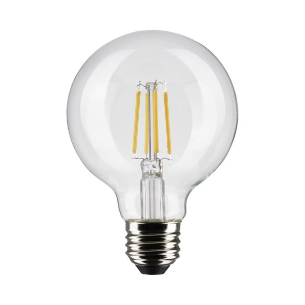 G25 Filament LED Globe Bulb, 5 Watts, 350 Lumens, 3000K, E26 Medium Base, Clear, Pack of 2 Fashion