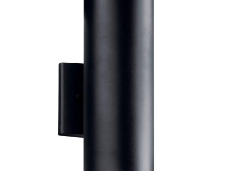 12 Inch 1 Light  LED Outdoor Cylinder Wall Light 925 Lumens 3000K Black finish Online Hot Sale