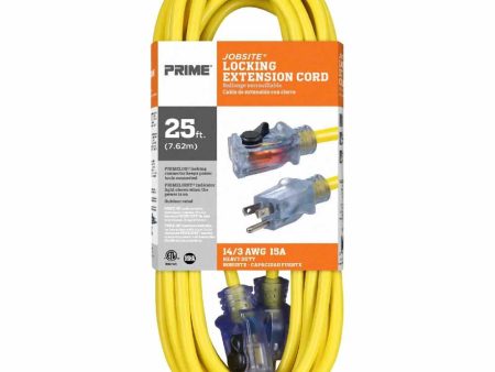 25 ft. Outdoor Heavy Duty Extension Cord 14 3 Gauge SJTW Yellow Sale