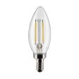 B11 Candle Filament LED Bulb, 3 Watts, 200 Lumens, 2700K, E12 Candelabra Base, Clear, Pack of 2 Discount