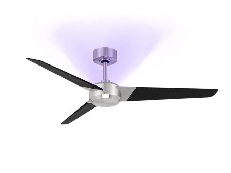 Ultra 54 Inch Nickel and Black UV-C Smart Ceiling Fan with Remote Hot on Sale