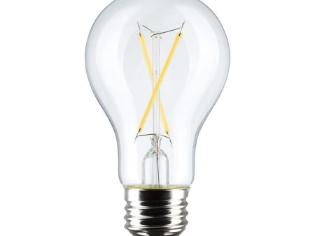 A19 LED Filament Bulb, 5 Watts, 450 Lumens, 3000K, E26 Medium Base, Clear Finish, Pack of 4 For Discount