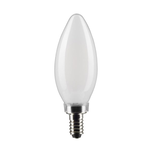 B11 Candle LED Bulb, 6W, 500 Lumens, 5000K, E12 Candelabra Base, Frosted Finish, Pack of 2 For Discount