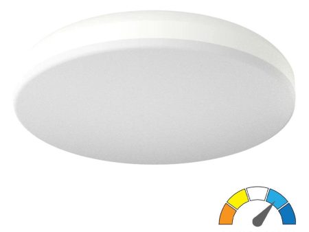 CRVFA 14 In. LED Drum Light Selectable CCT White Finish Supply