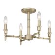 Cambay 13 in. 4 Lights Semi flush Mount Light Gold Finish Fashion