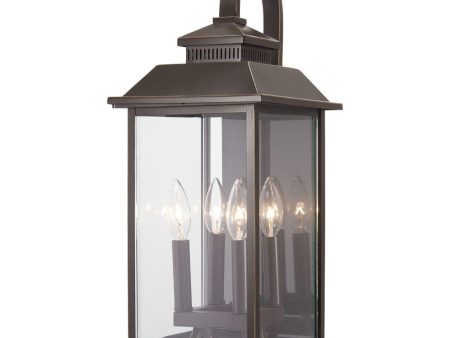 Miner s Lof 21 in. 4 Lights Outdoor Wall Lantern Oil Rubbed Bronze & Gold Finish Online Sale