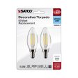 B11 Candle Filament LED Bulb, 6W, 500lm, 5000K, E12 Candelabra Base, Clear Finish, Pack of 2 Discount