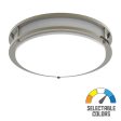 CURV 14 In. LED Flush Mount Light Selectable CCT Brushed Nickel Finish with Occupancy Sensor For Discount