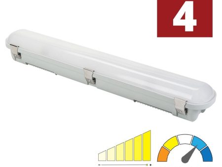 4ft LED Vapor Tight Fixture, 9900lm, 44 64 75 Watts, 35K 40K 50K, 120-277V Online now