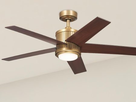 Brahm 48 Inch Natural Brass LED Indoor Ceiling Fan with Remote Discount