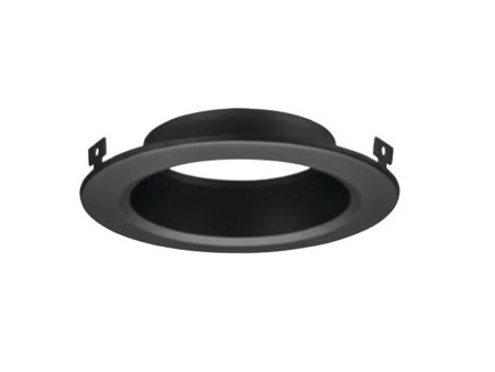 4  Round Smooth Reflector Trim Matte Black Finish For Cheap