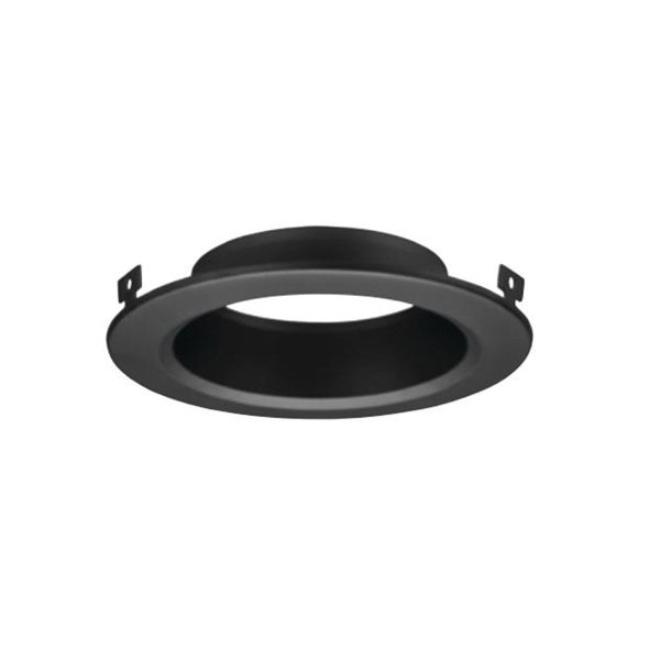 4  Round Smooth Reflector Trim Matte Black Finish For Cheap