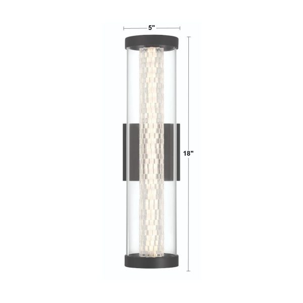 Savron 18 in. LED Outdoor Wall Light black Finish on Sale