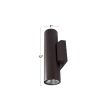 12 In 2 Lights LED Outdoor Cylinder Armed Sconce Up Down Bronze Finish Sale