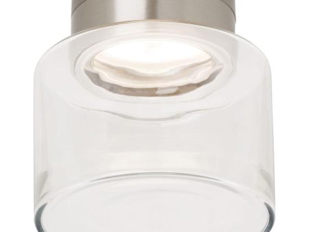 Casen Drum 7 in. LED Semi Flush Mount Light 120V Nickel finish Supply