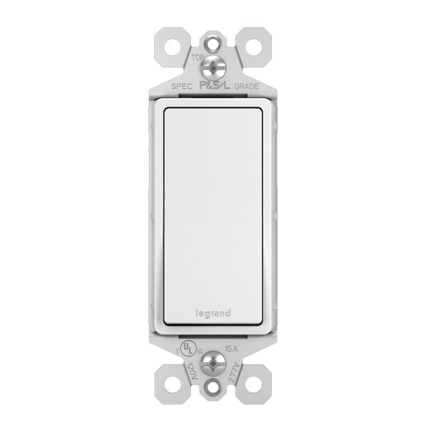 radiant 3-Way Rocker Light Switch, 15-Amp, 120V, White For Discount